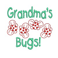 free machine embroidery design grandma's bugs lettering with ladybugs baby toys kids children art pes hus dst